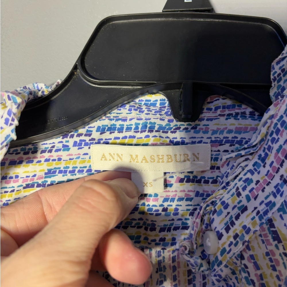Ann Mashburn Liberty London Tana Lawn Milla Frill Popover Shirt Size XS - Picture 3 of 4